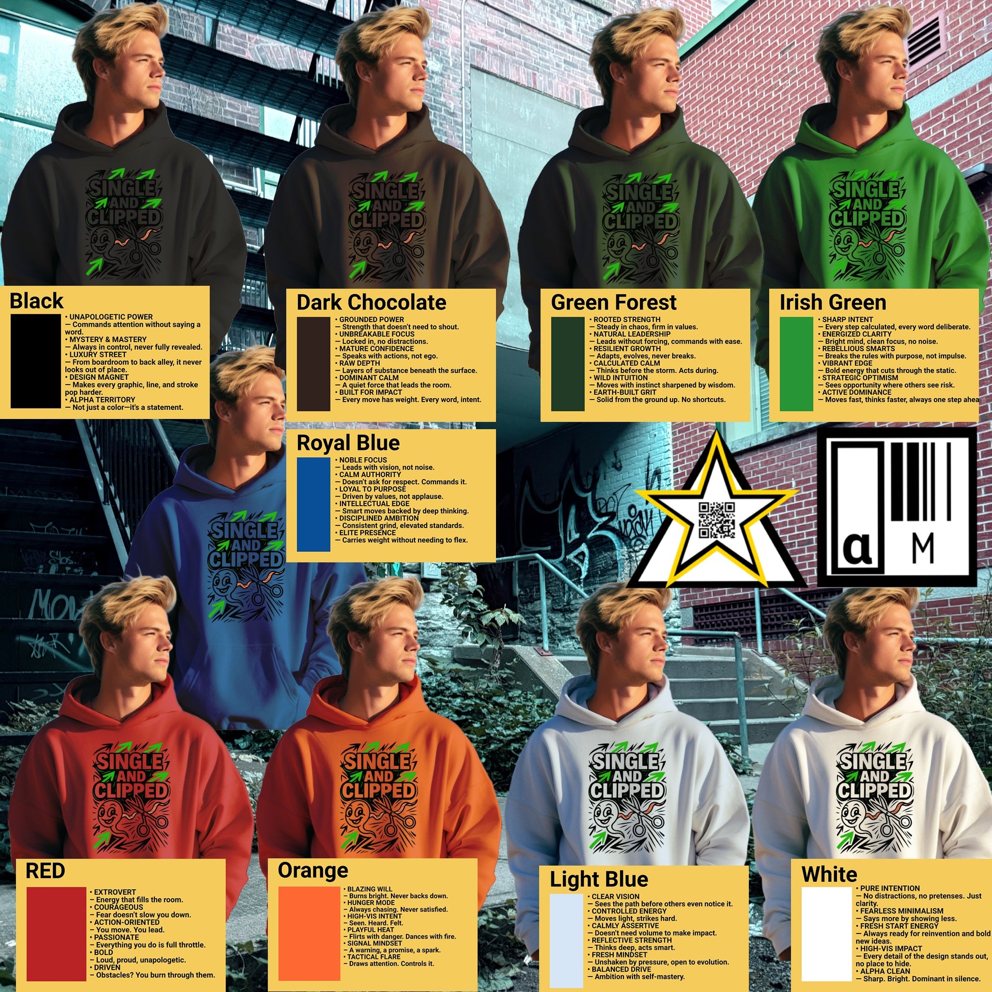 Single And Always Clipped Text Hoodie product type