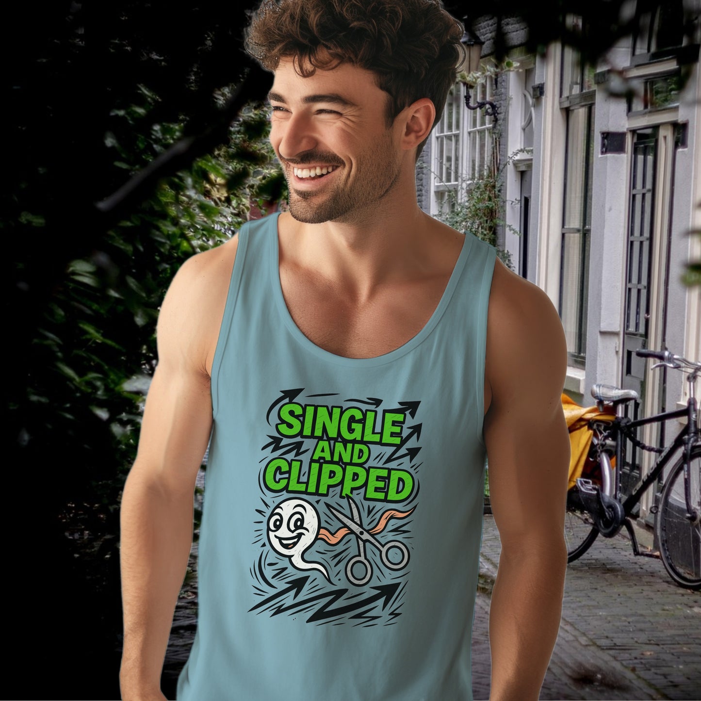 Single and Clipped Unique Printed Tank Top Product Type
