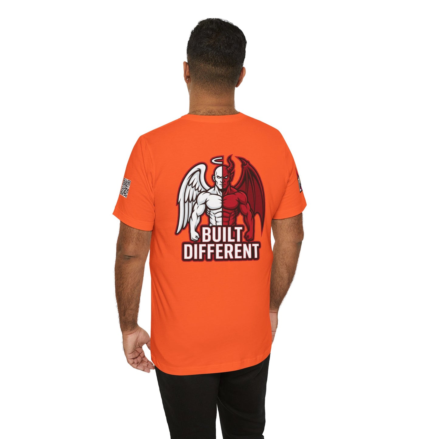BUILT DIFFERENT Angel & Devil Graphic T-Shirt | Duality Streetwear Tee | Bold Unisex Statement Shirt