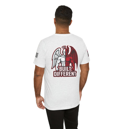 BUILT DIFFERENT Angel & Devil Graphic T-Shirt | Duality Streetwear Tee | Bold Unisex Statement Shirt