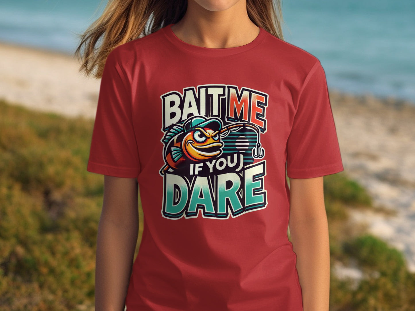Bait Me If You Dare Graphic Printed Red T-Shirt product