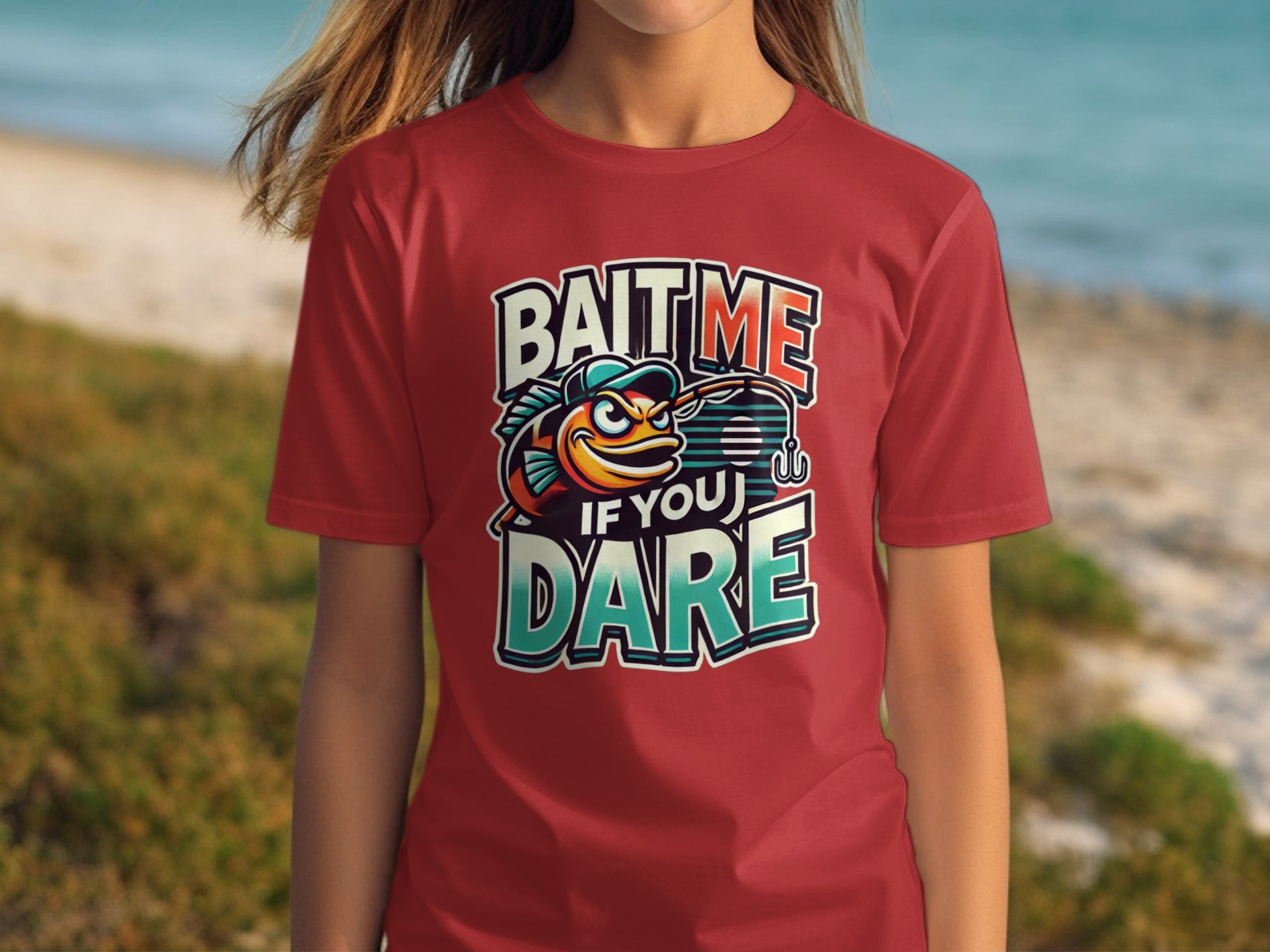 Bait Me If You Dare Graphic Printed Red T-Shirt product