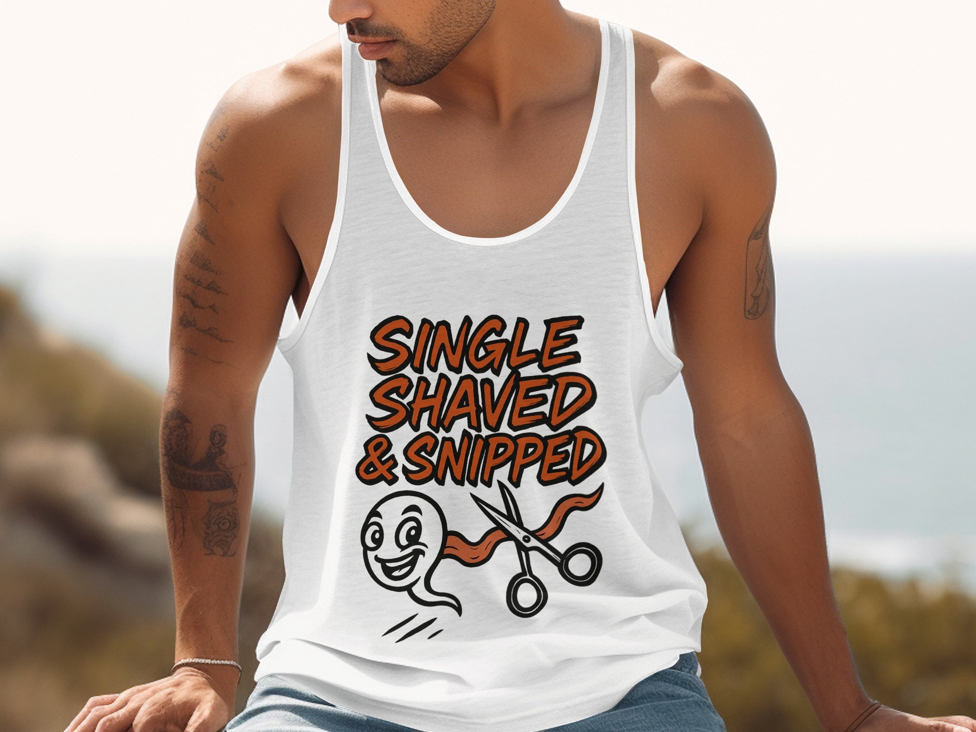 Single Shaved and Snipped Fun Graphic Tank Top product type
