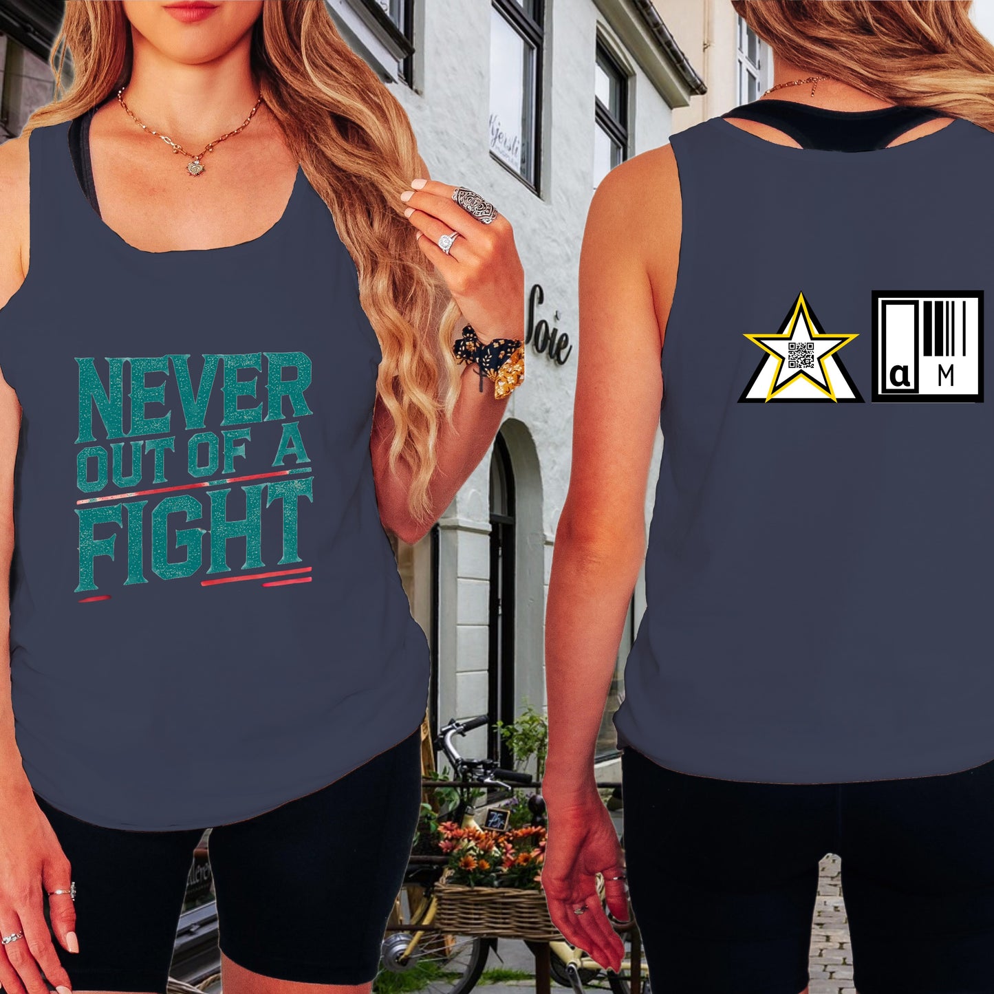 Never Out of a Fight Motivational Tank Top product type