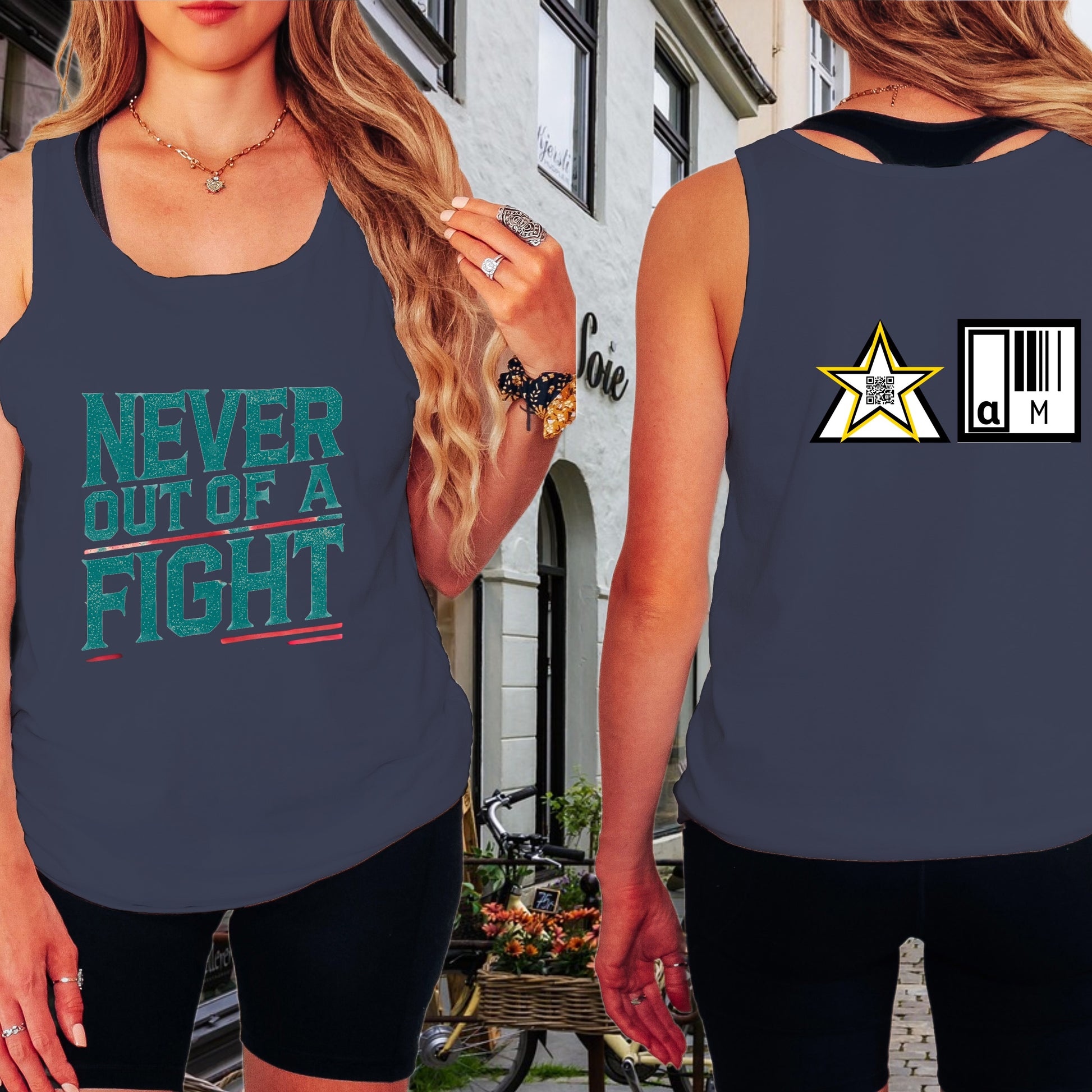 Never Out of a Fight Motivational Tank Top product type