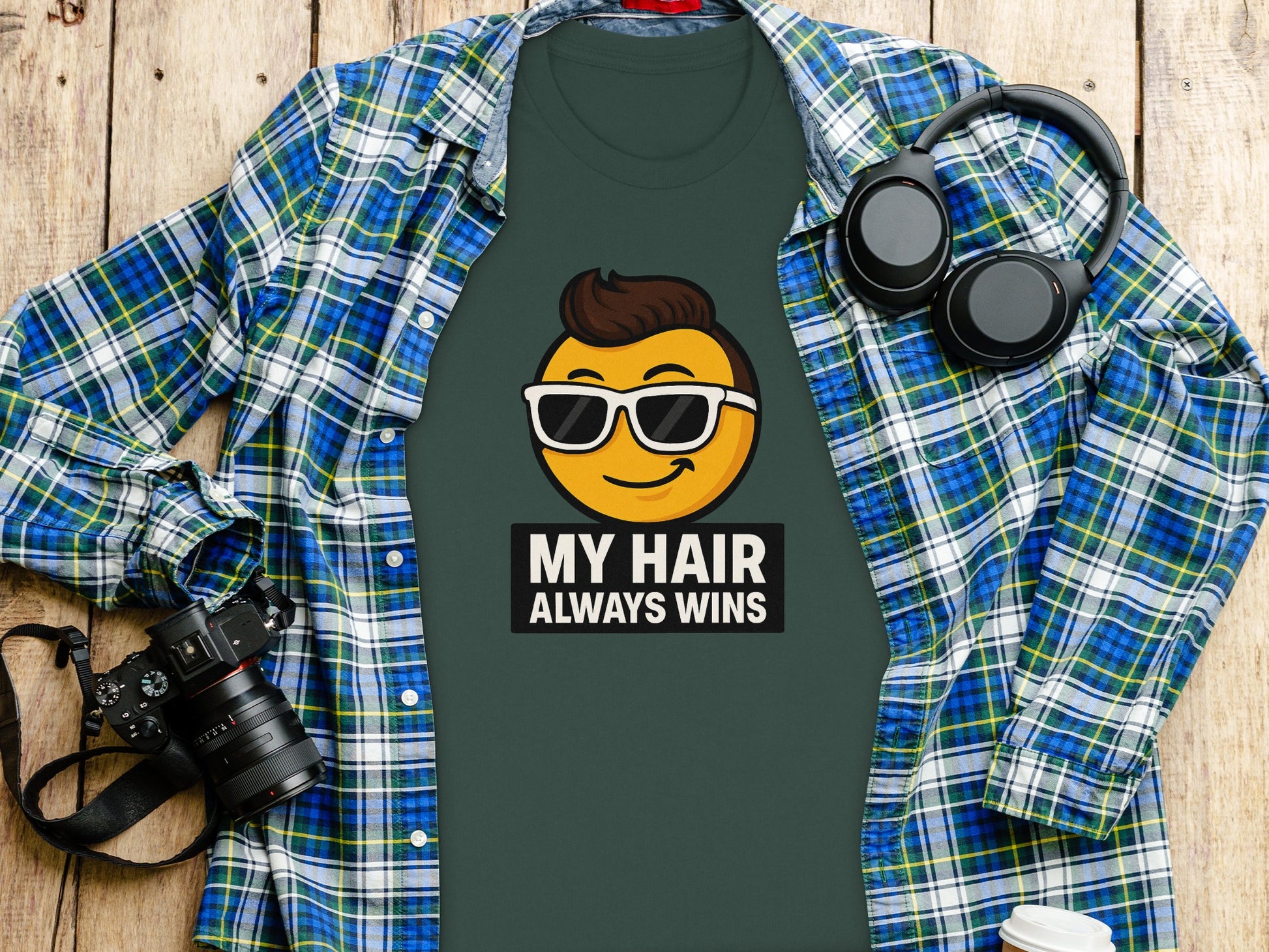 My Hair Always Wins Emoji Graphic product