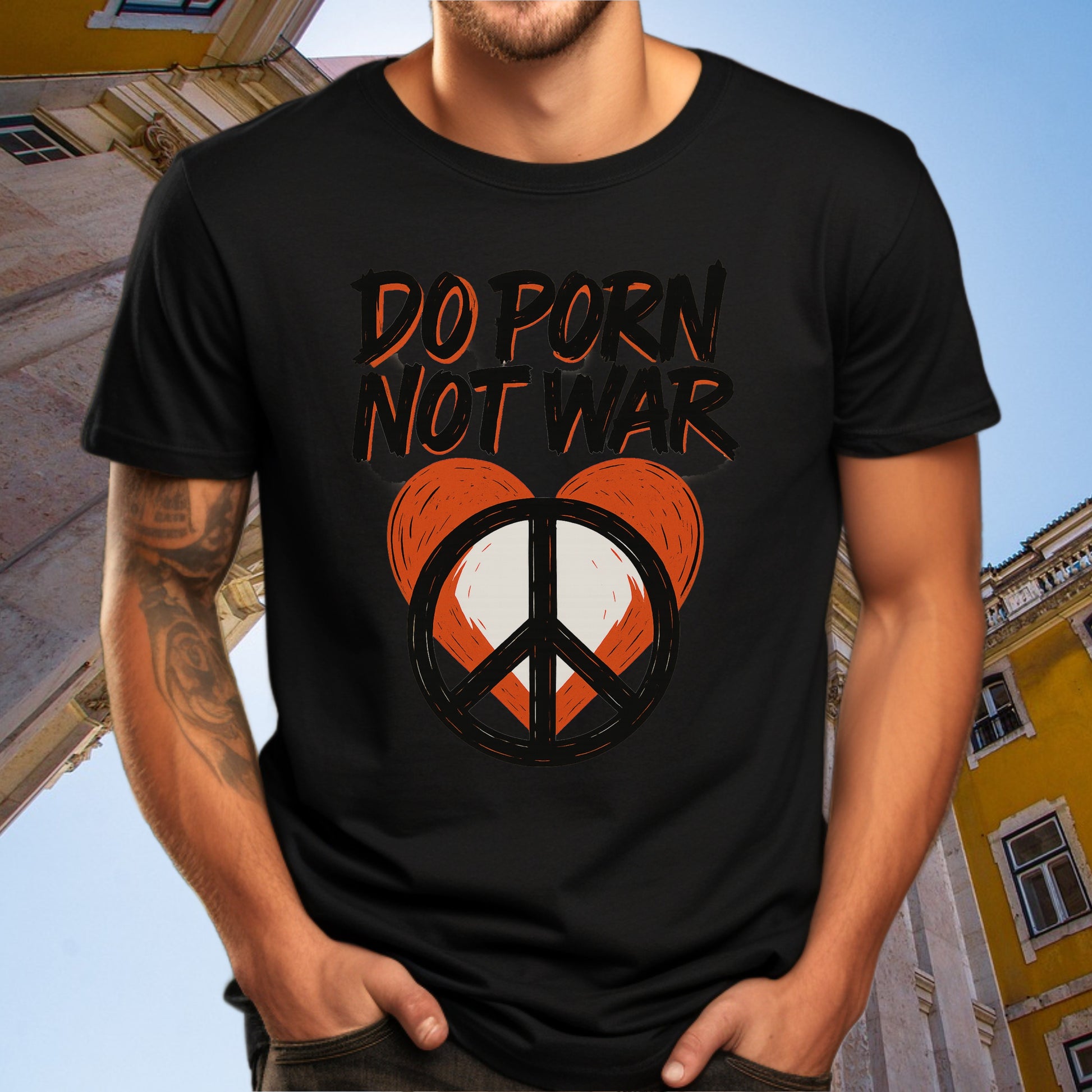 Do Porn Not War Peace Symbol Graphic Shirt product