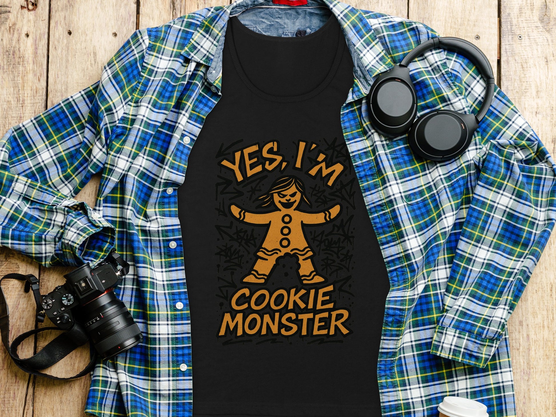 Yes I'm Cookie Monster Gingerbread Man T-shirt product