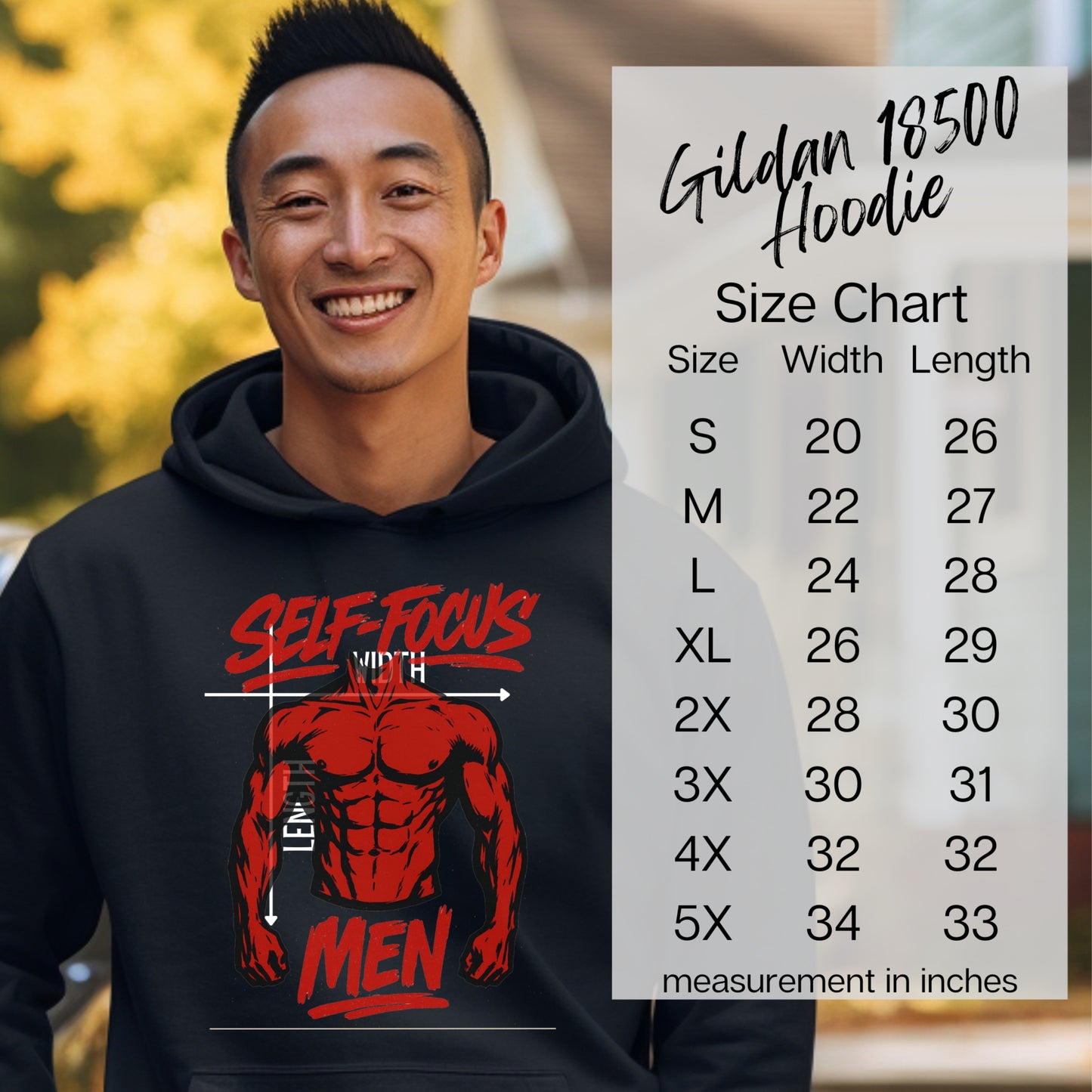 Self Focus Gym Workout Printed Gildan 18500 Hoodie product
