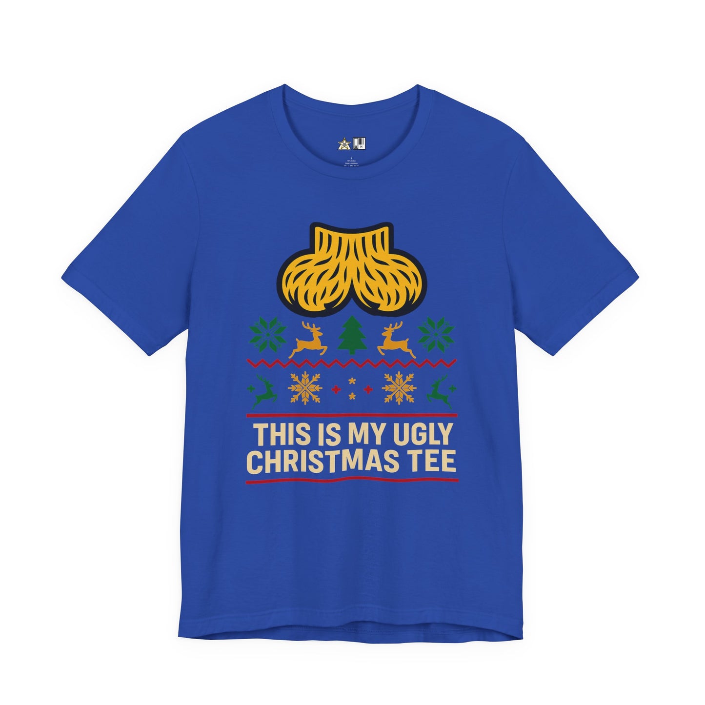 This Is My Ugly Christmas Tee Bold Reindeer & Gold Balls Ornament Holiday T-Shirt