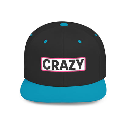 CRAZY Embroidered Snapback Hat | Funny Statement Cap | Bold Streetwear Flat Bill | Conversation Starter Gift