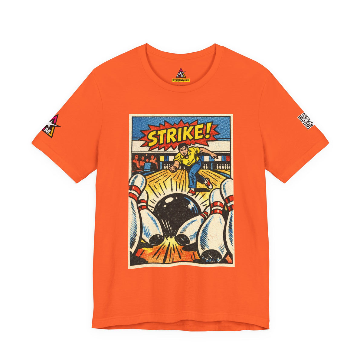 Strike Graphic T-Shirt | Bowling Streetwear Tee | Retro Bowling Shirt  STRIKE.