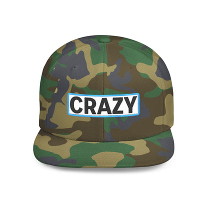 CRAZY Embroidered Snapback Hat | Funny Statement Cap | Bold Streetwear Flat Bill | Conversation Starter Gift