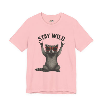 Stay Wild Raccoon Tee – Unisex Streetwear Graphic Tee