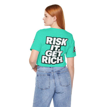 Risk It. Get Rich. – Bold Motivational Graphic Tee