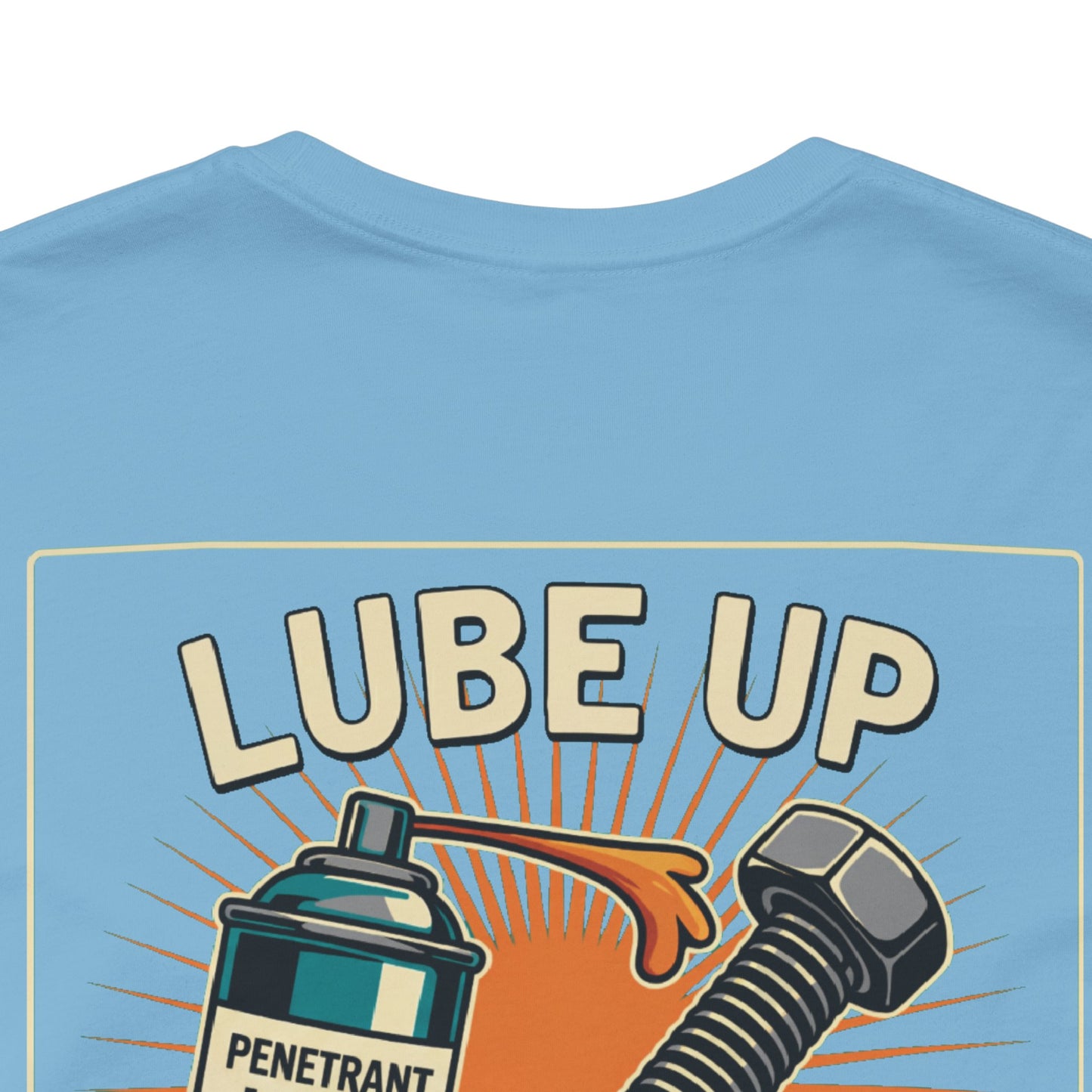 LUBE UP BEFORE SCREWING Graphic T-Shirt | Funny Mechanic Tee | Dirty Garage Humor Shirt | Vintage Automotive Tee