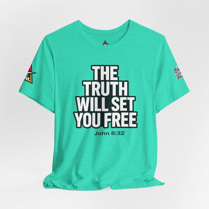 The Truth Will Set You Free Graphic T-Shirt | John 8:32 Bible Verse Tee | Christian Streetwear