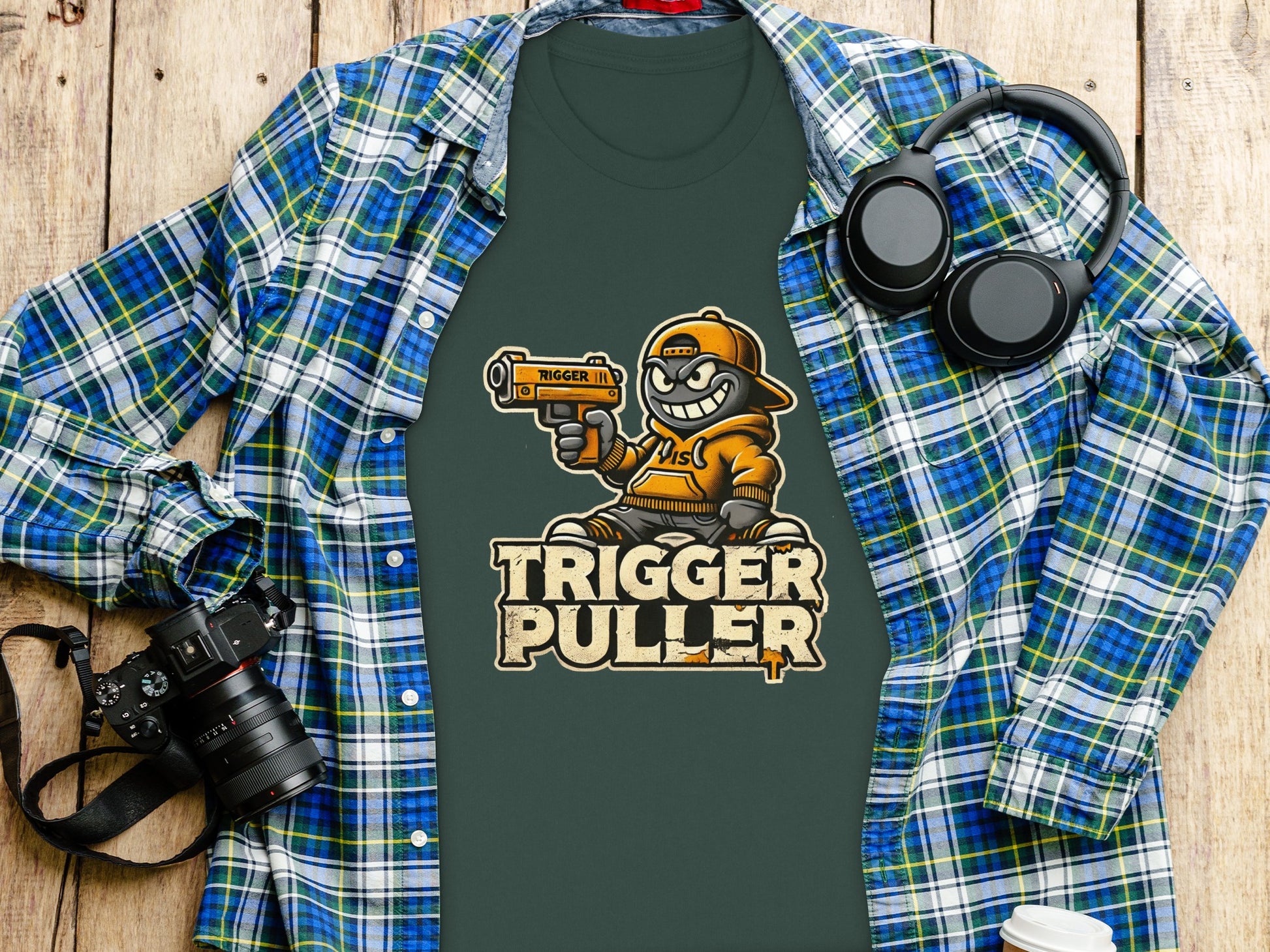 Trigger Puller Cartoon Character Graphic T-shirt product type