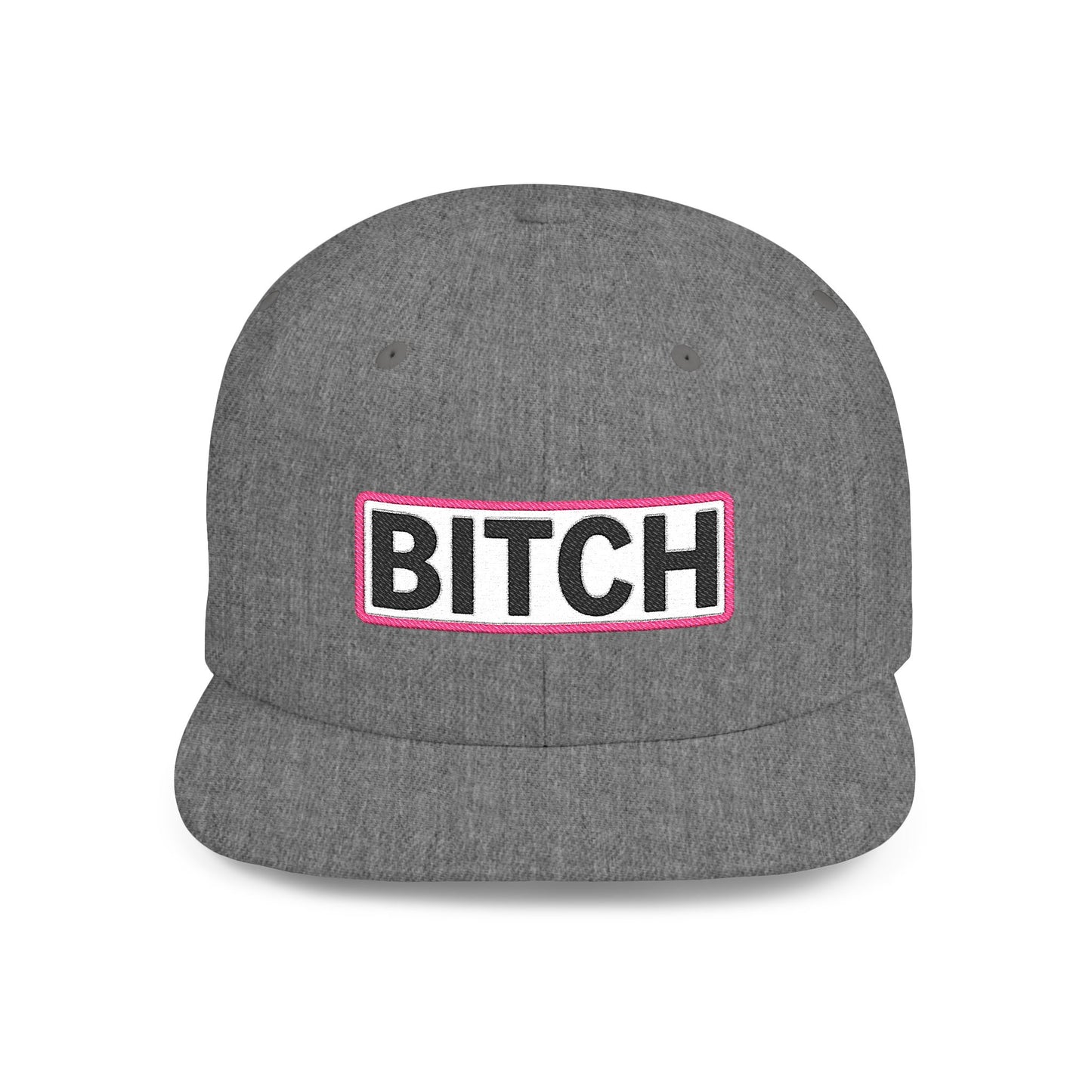 BITCH Embroidered Snapback Hat | Funny Statement Cap | Bold Streetwear Flat Bill | Conversation Starter Gift