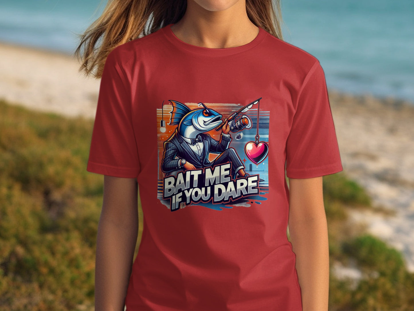 Bait Me If You Dare Fishing Themed Graphic T-Shirt product