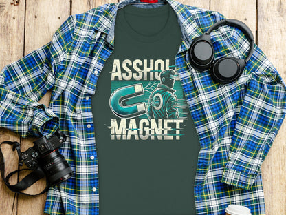 Asshole Magnet Graphic Tee Shirt Funny Novelty Product