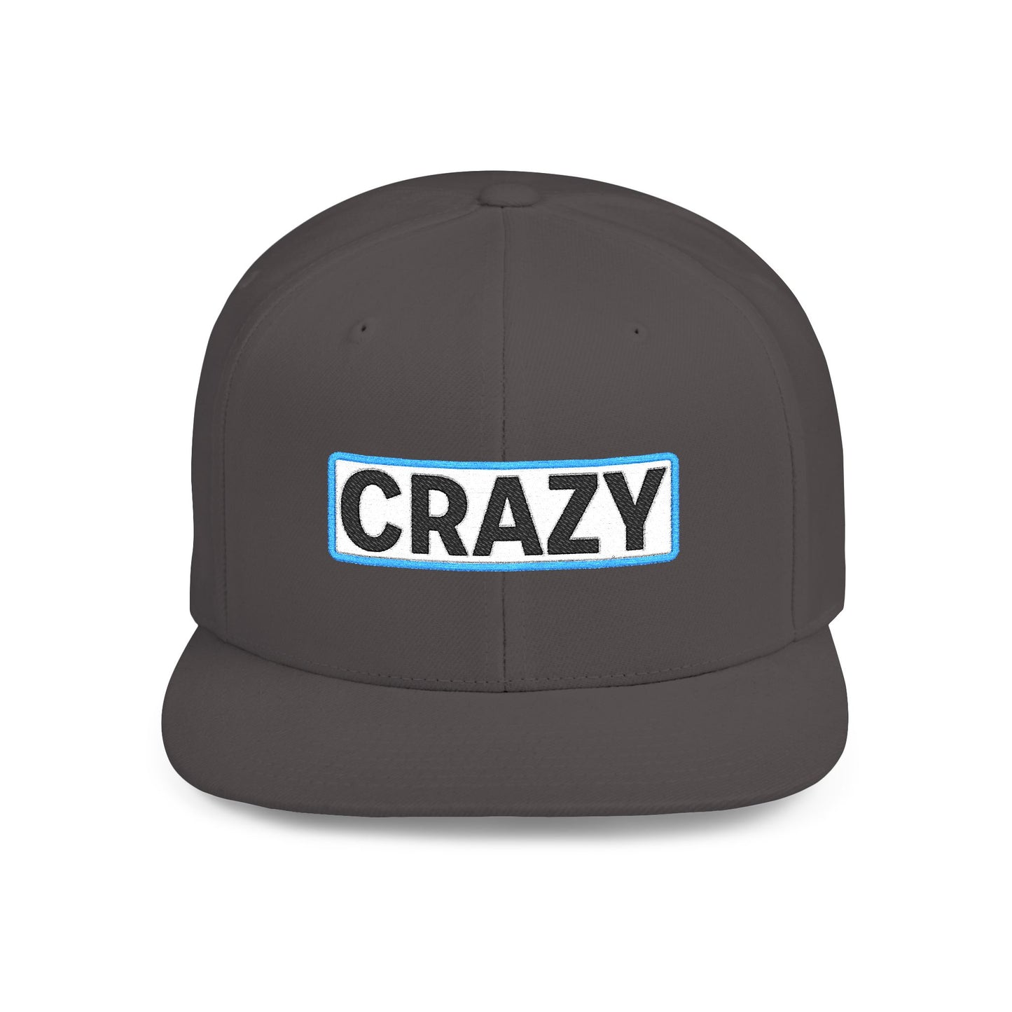CRAZY Embroidered Snapback Hat | Funny Statement Cap | Bold Streetwear Flat Bill | Conversation Starter Gift
