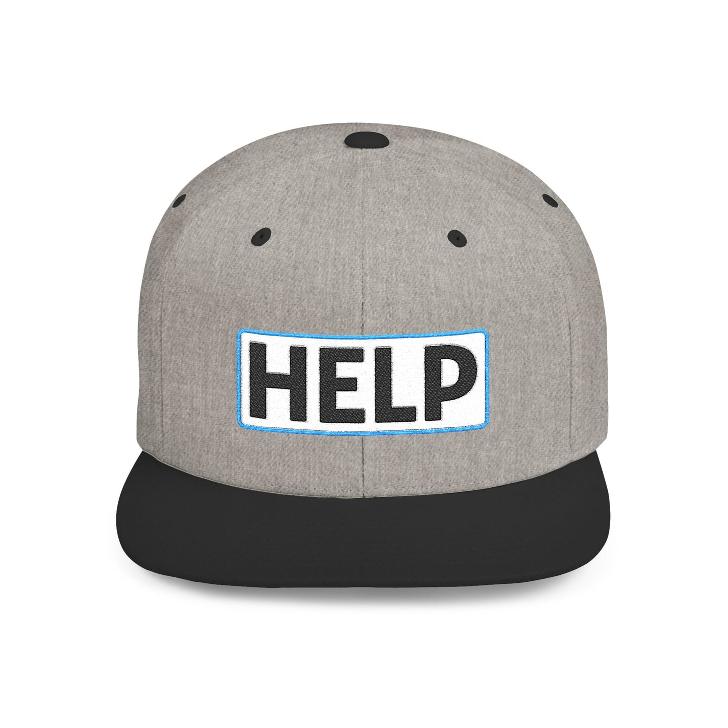 HELP Embroidered Snapback Hat | Funny Trucker Cap | Sarcastic Streetwear Hat | Festival & Everyday Cap Gift