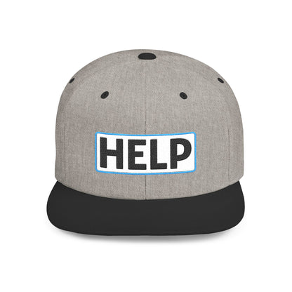 HELP Embroidered Snapback Hat | Funny Trucker Cap | Sarcastic Streetwear Hat | Festival & Everyday Cap Gift