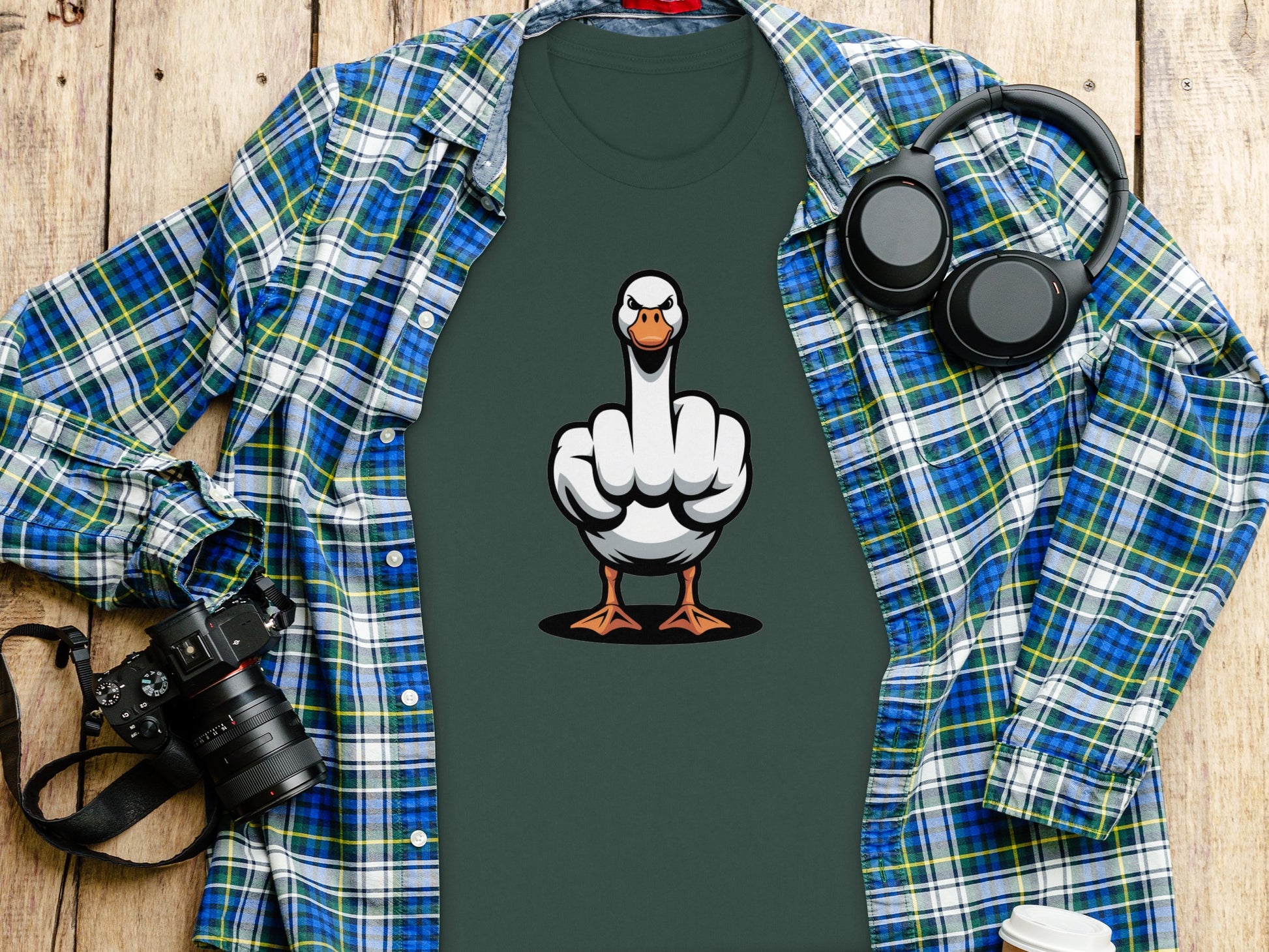 Funny Goose Middle Finger T-Shirt Sarcastic Style Shirt