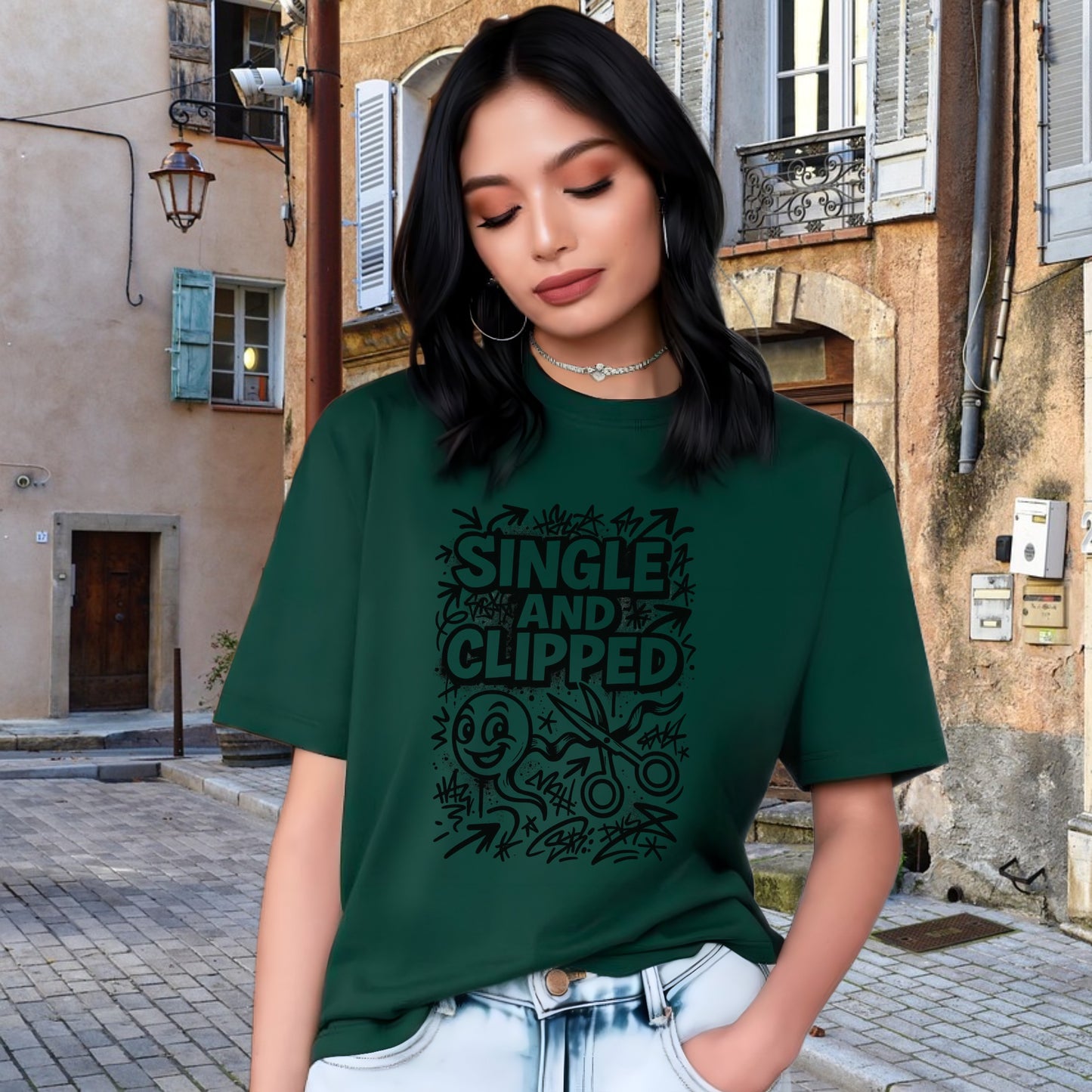 Single and Clipped Graphic T-Shirt product type
