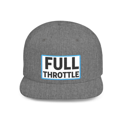 FULL THROTTLE Embroidered Flat Bill Snapback Cap | Bold Motorsport Hat | Streetwear Baseball Cap