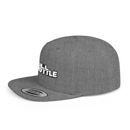 FULL THROTTLE Embroidered Flat Bill Snapback Cap | Bold Motorsport Hat | Streetwear Baseball Cap