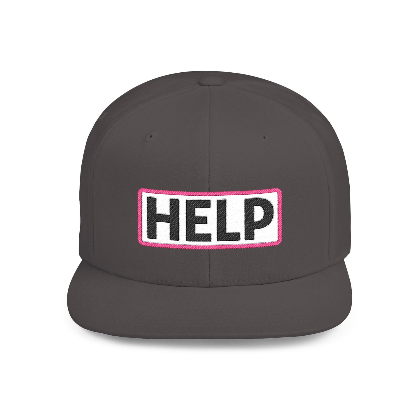 HELP Embroidered Snapback Hat | Funny Trucker Cap | Sarcastic Streetwear Hat | Festival & Everyday Cap Gift