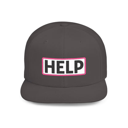 HELP Embroidered Snapback Hat | Funny Trucker Cap | Sarcastic Streetwear Hat | Festival & Everyday Cap Gift