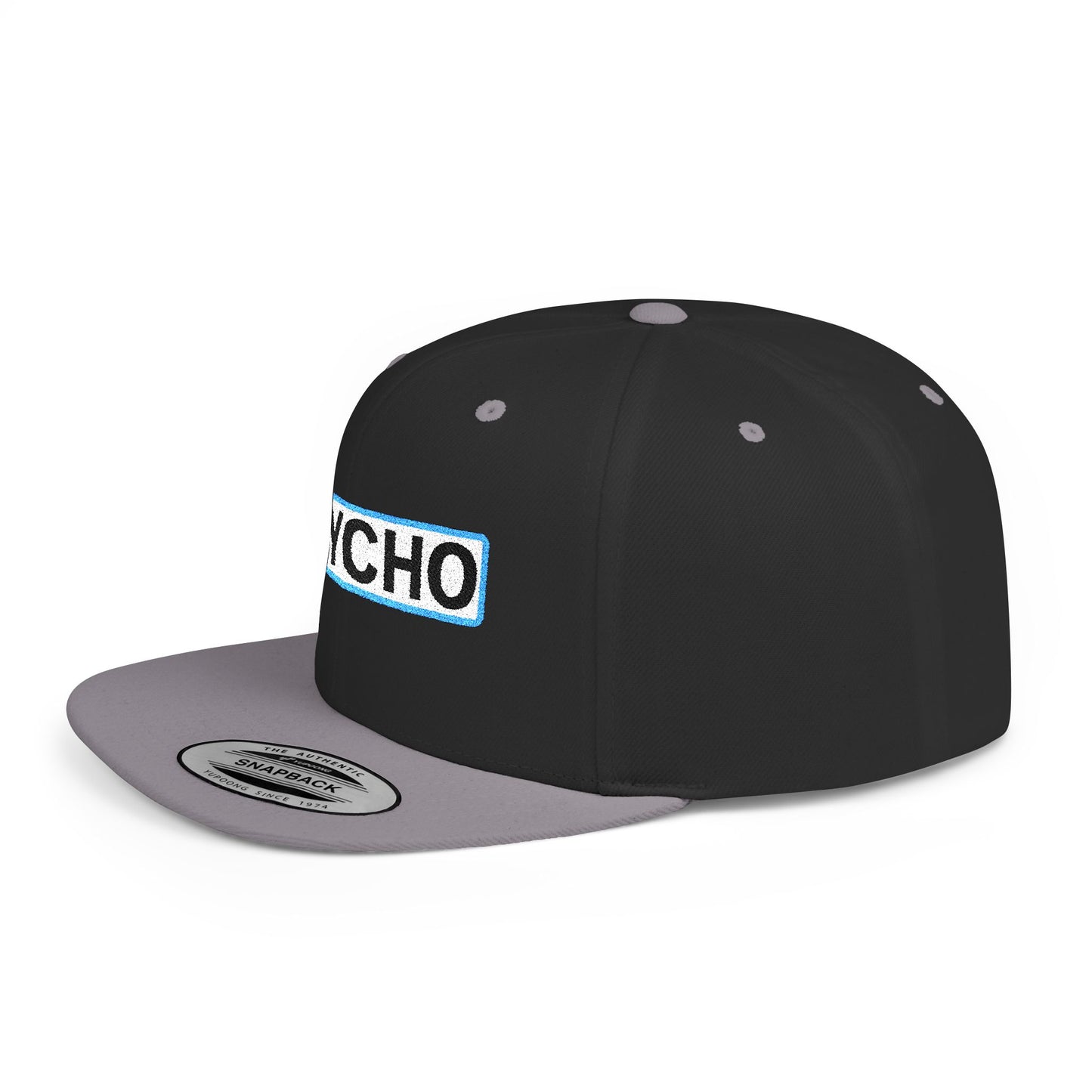 PSYCHO Embroidered Snapback Hat | Funny Statement Cap | Bold Streetwear Flat Bill | Conversation Starter Gift