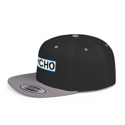 PSYCHO Embroidered Snapback Hat | Funny Statement Cap | Bold Streetwear Flat Bill | Conversation Starter Gift