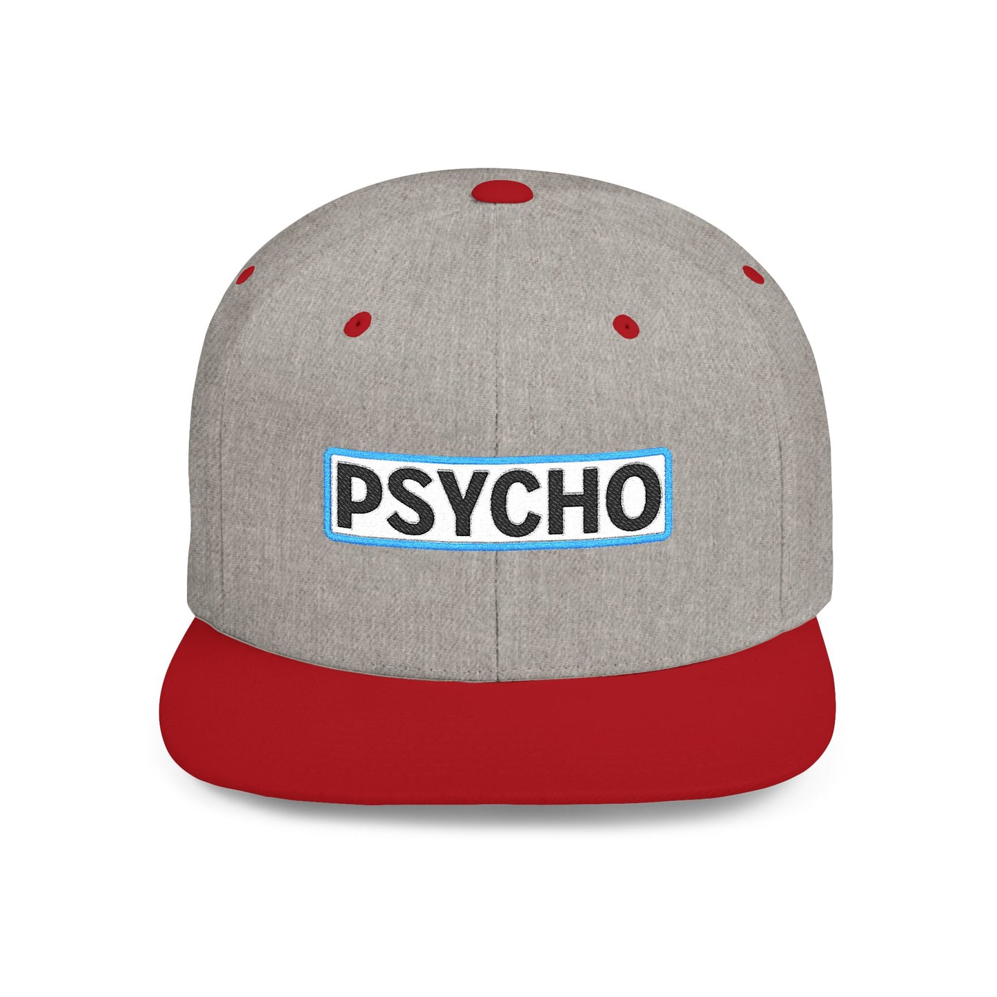 PSYCHO Embroidered Snapback Hat | Funny Statement Cap | Bold Streetwear Flat Bill | Conversation Starter Gift