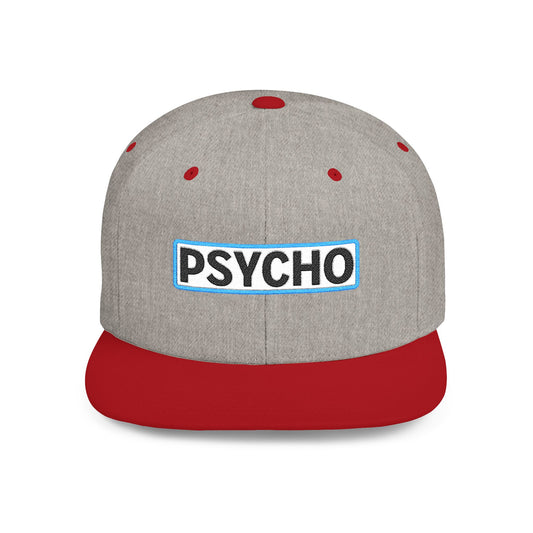 PSYCHO Embroidered Snapback Hat | Funny Statement Cap | Bold Streetwear Flat Bill | Conversation Starter Gift