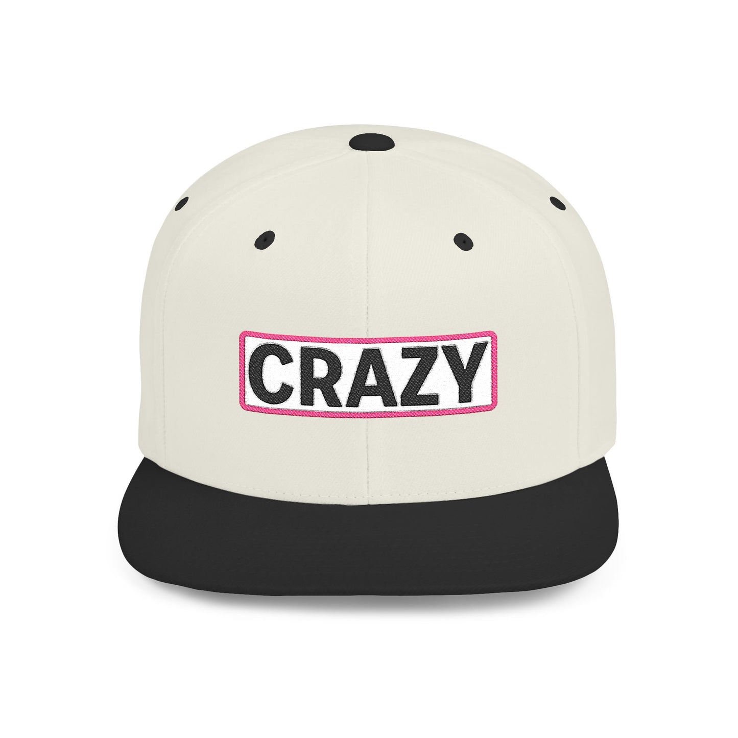 CRAZY Embroidered Snapback Hat | Funny Statement Cap | Bold Streetwear Flat Bill | Conversation Starter Gift