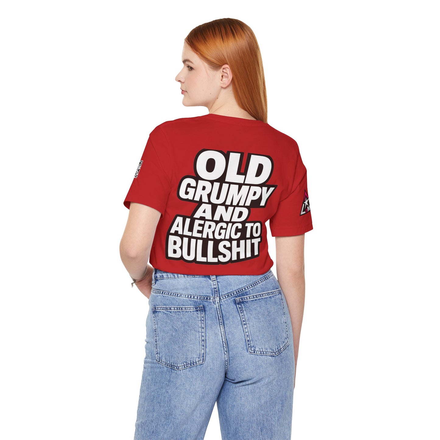 Old Grumpy & Allergic to Bullshit Graphic T-Shirt | Funny Sarcastic Tee