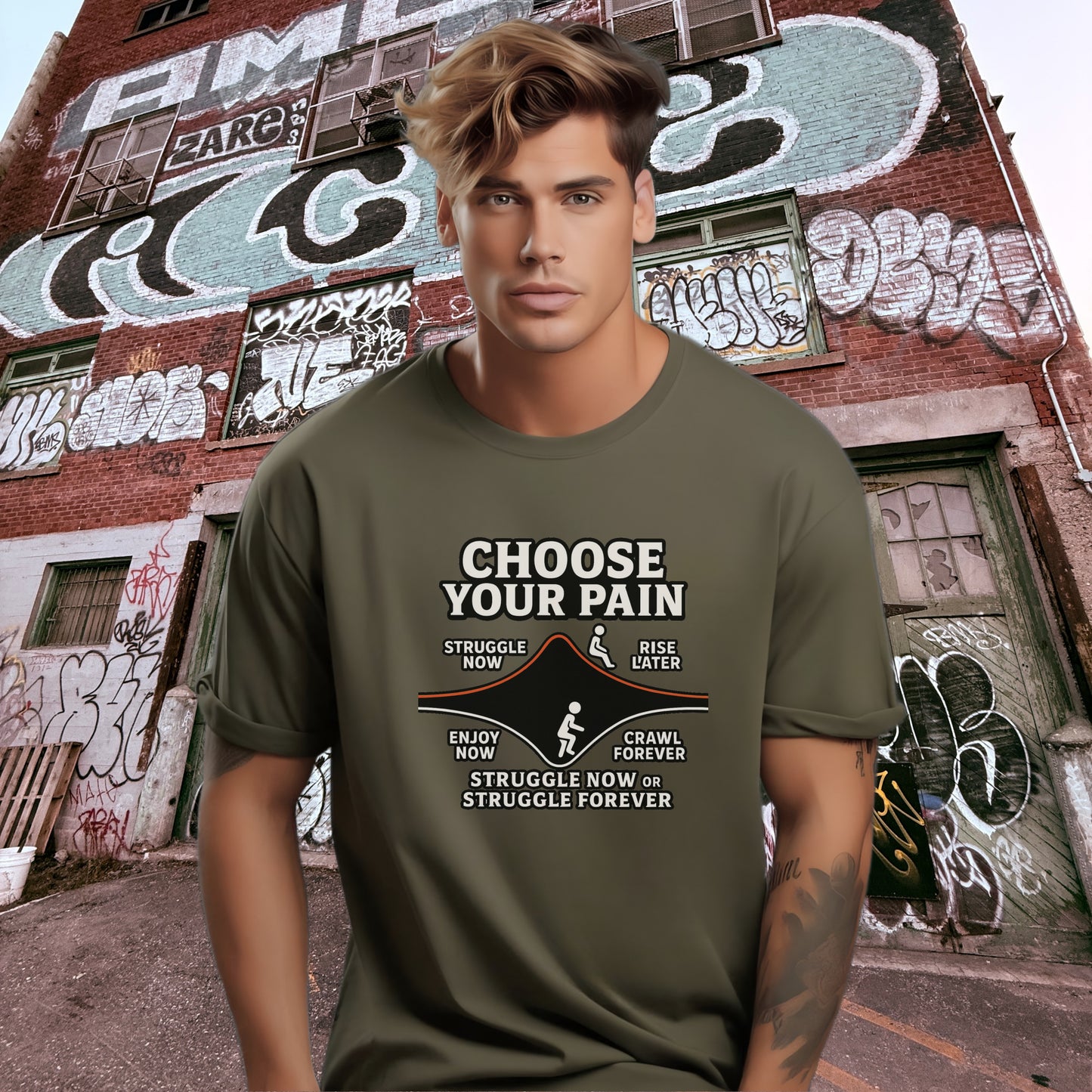 Choose Your Pain Motivational Quote T-shirt