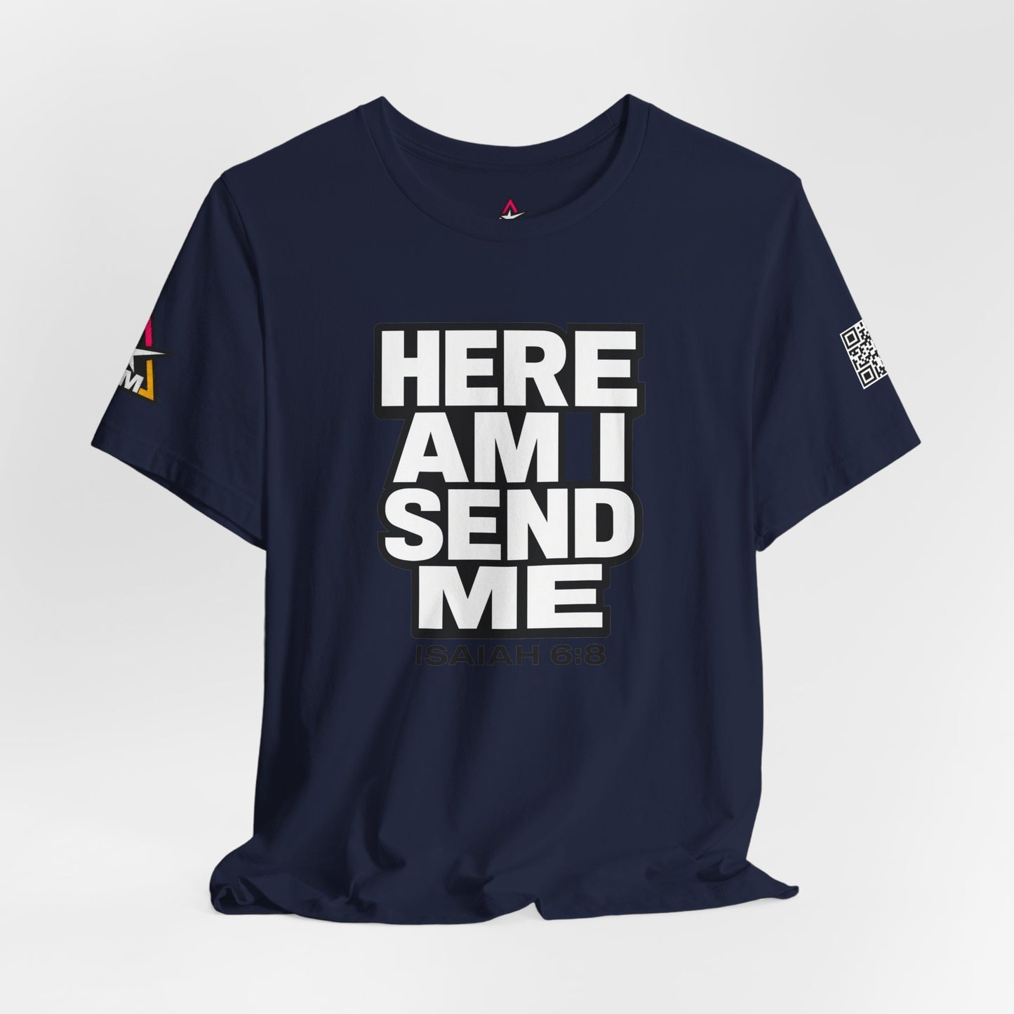 Here Am I, Send Me Graphic T-Shirt | Isaiah 6:8 Christian Tee | Faith Statement Shirt