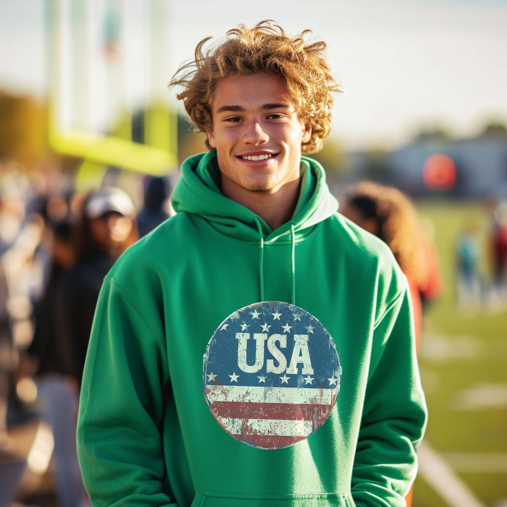 Vintage USA Emblem Green Hoodie product