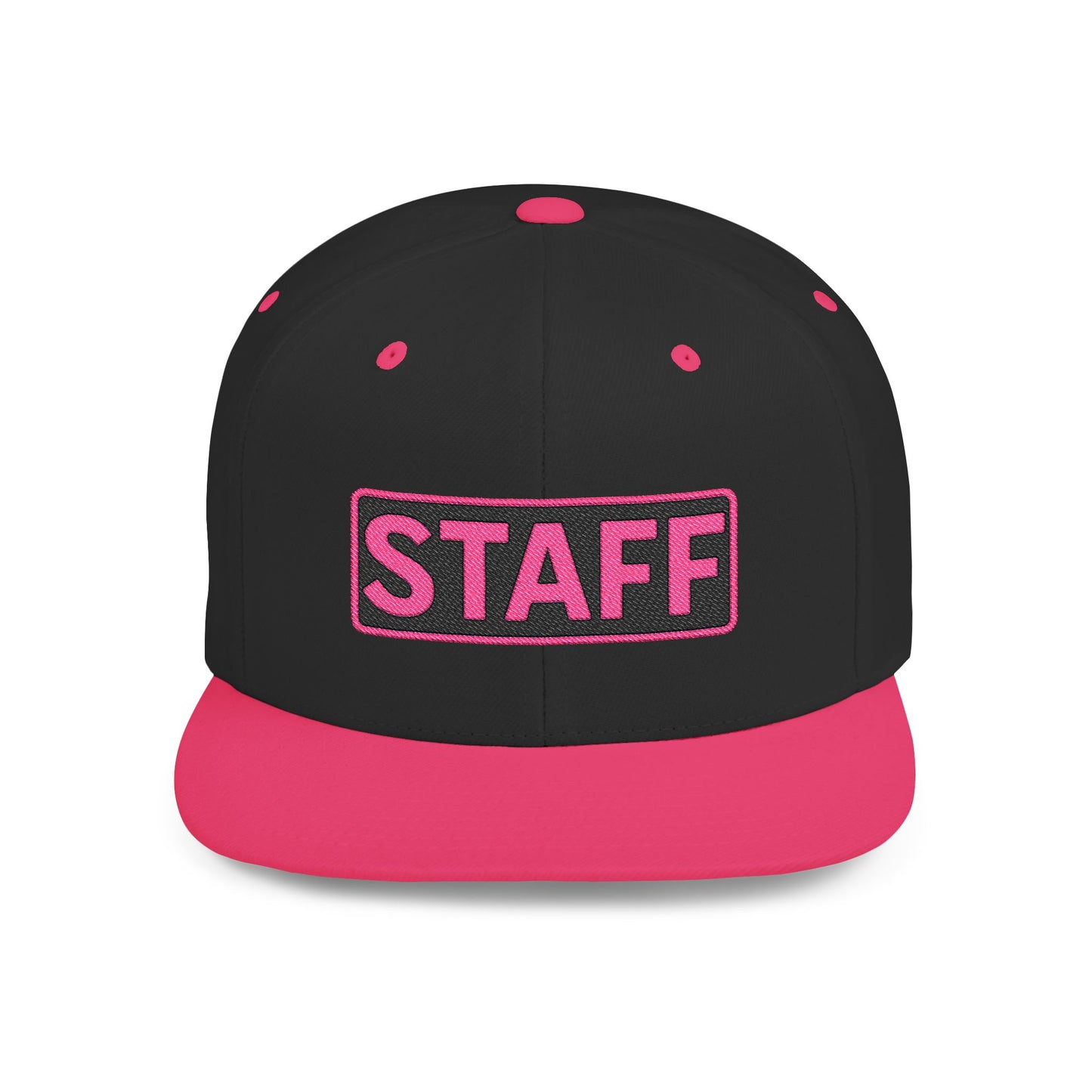 STAFF Embroidered Snapback Hat | Funny Event Crew Cap | Minimalist Streetwear Hat | Festival & Team Uniform Cap