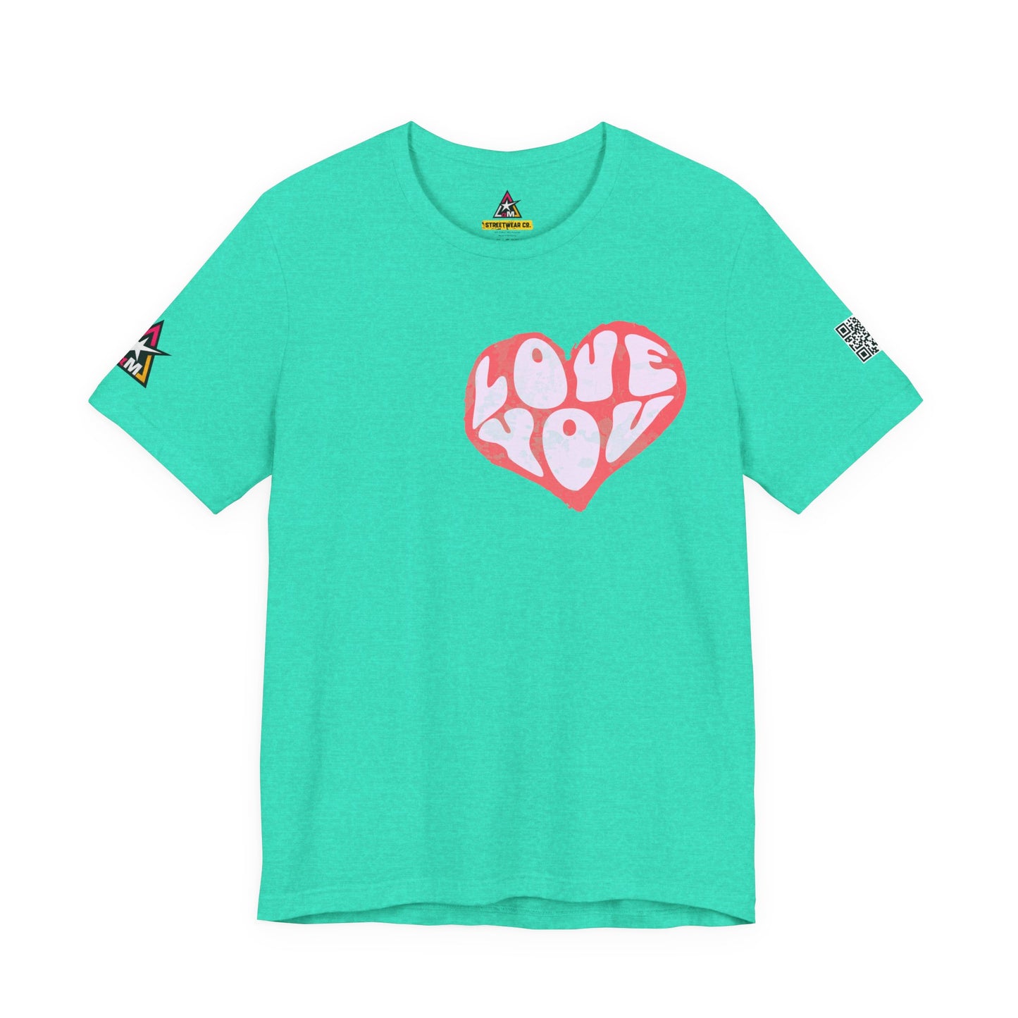Love You Graphic T-Shirt | Heart Graphic Tee | Cute Retro Streetwear Shirt