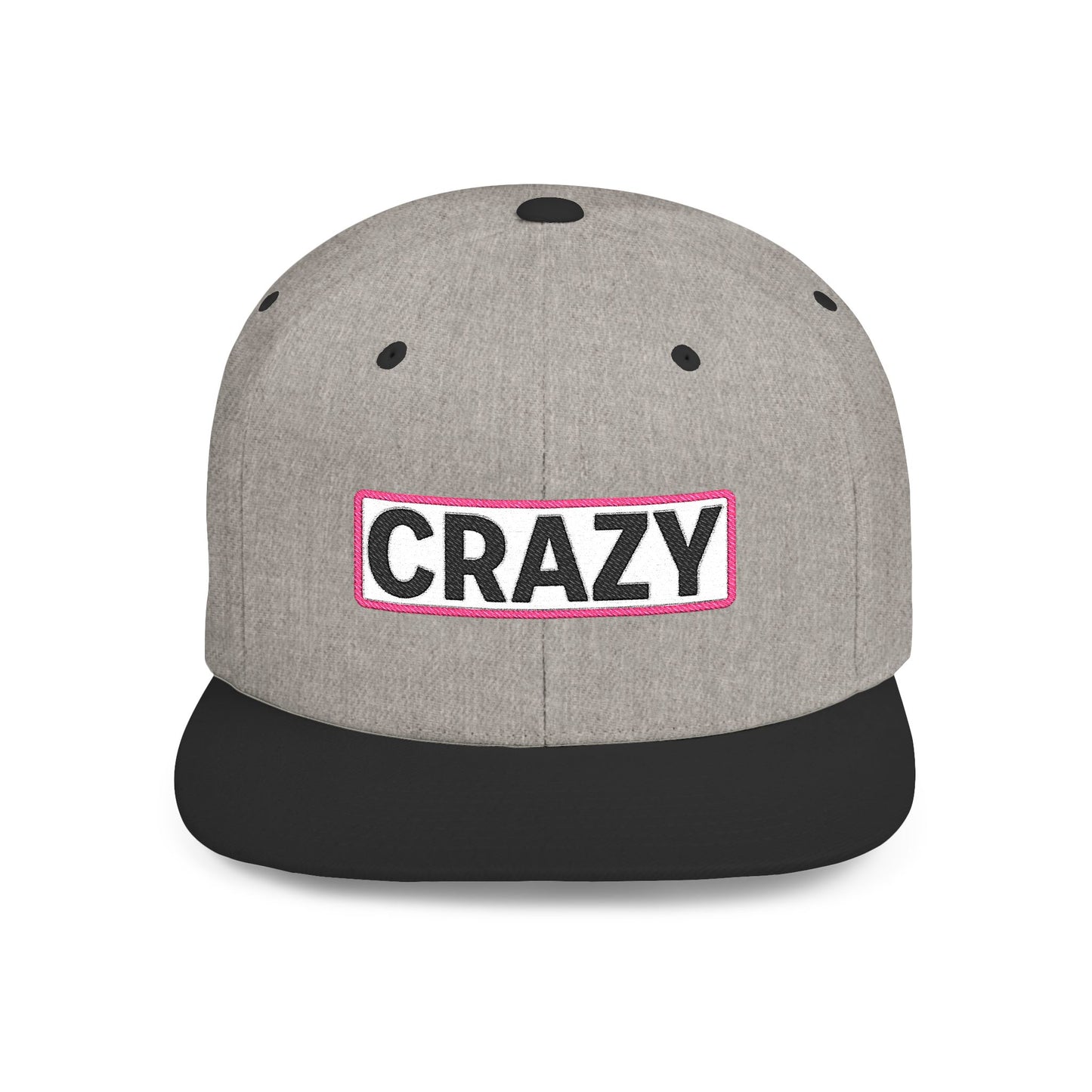 CRAZY Embroidered Snapback Hat | Funny Statement Cap | Bold Streetwear Flat Bill | Conversation Starter Gift