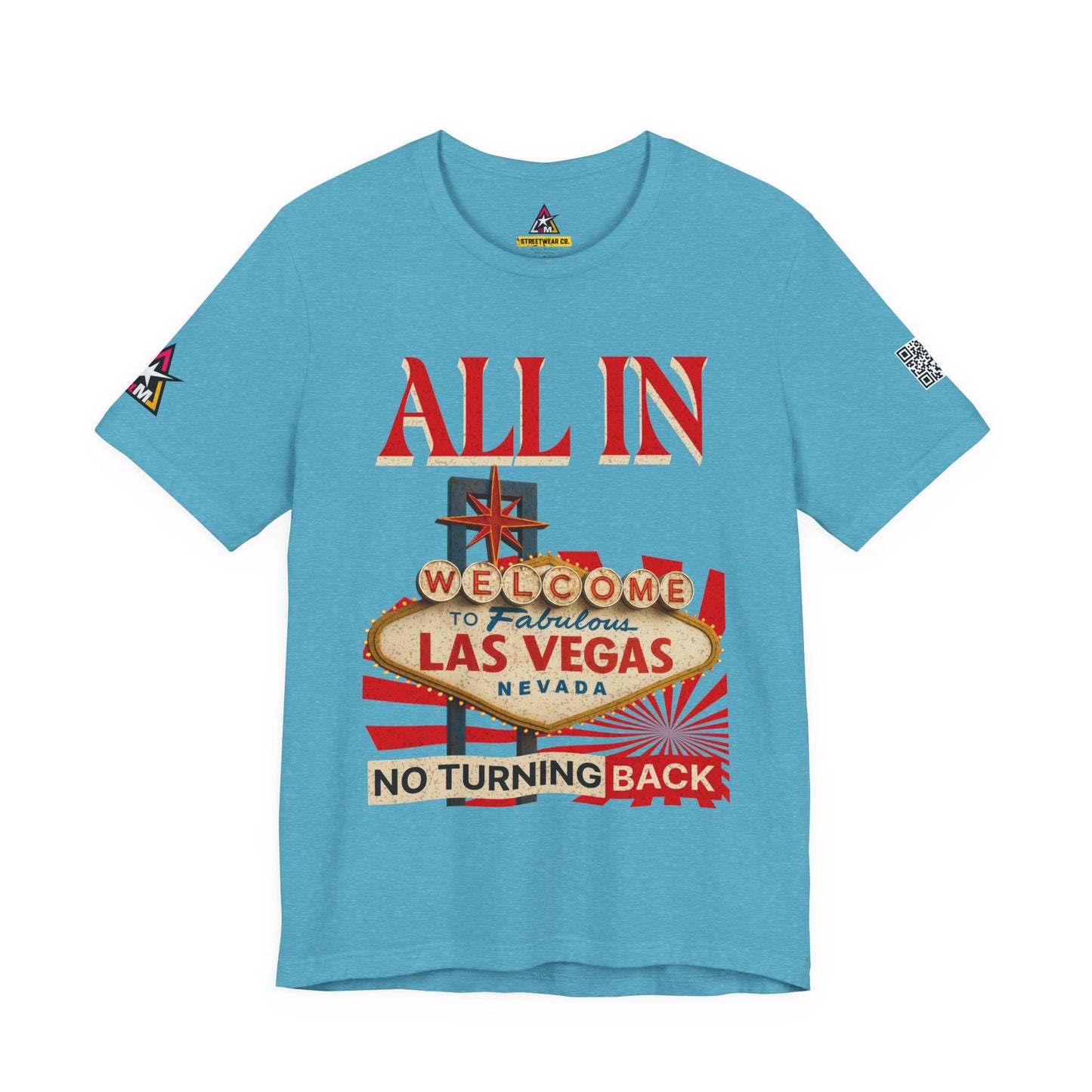 ALL IN | Welcome to Fabulous Las Vegas | No Turning Back | Vintage Casino Graphic Tee | Unisex Streetwear