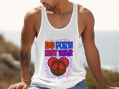 Do Porn Not War Peace Sign Graphic Tank Top product