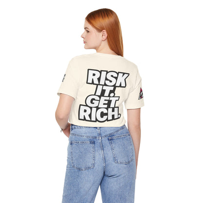 Risk It. Get Rich. – Bold Motivational Graphic Tee