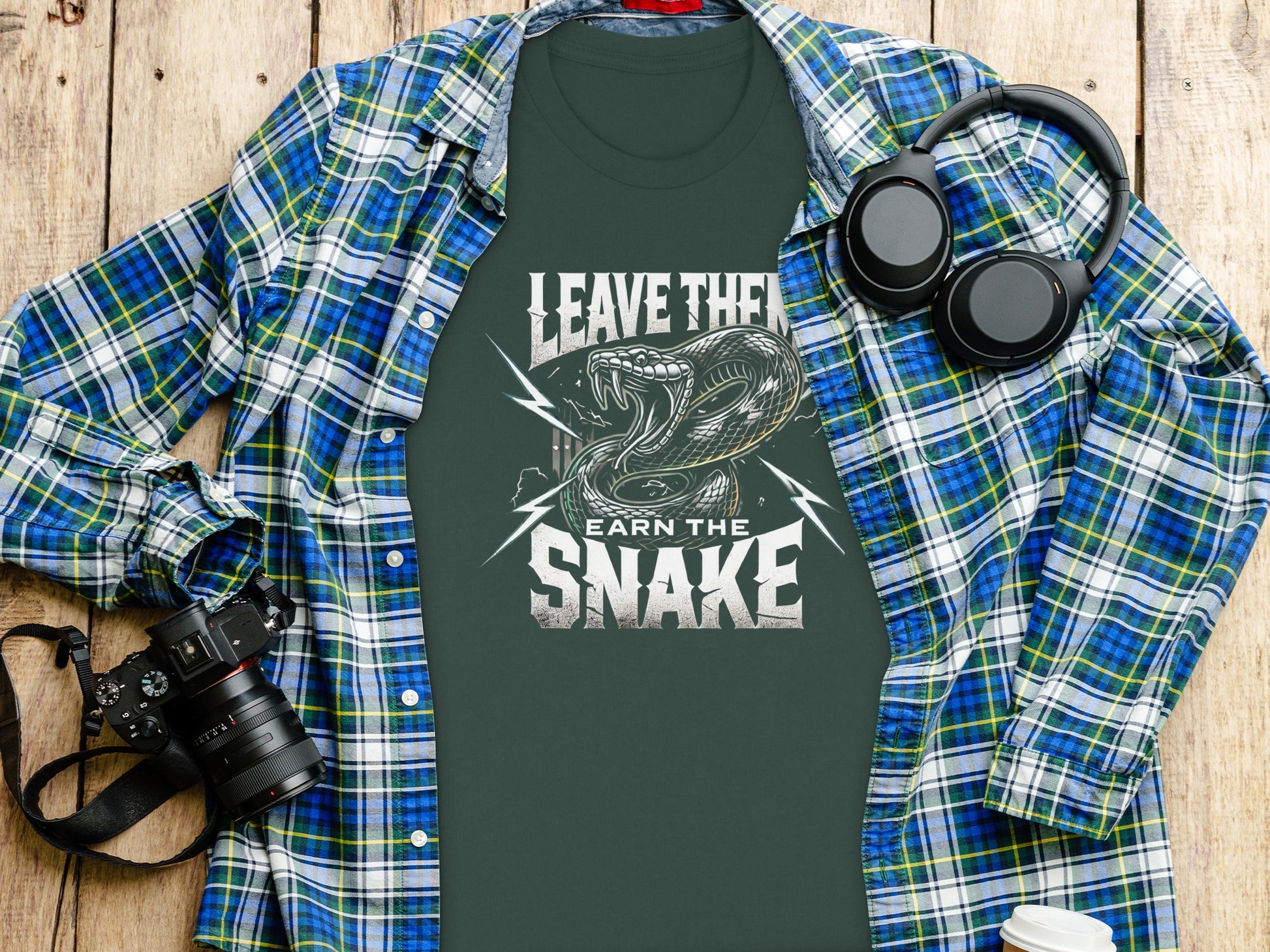 Leave The Snake Earn The Snake Graphic T-shirt product